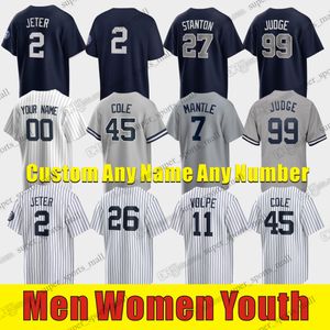 S-6XL AARON 판사 야구 저지 콜리트 콜 지안 카를로 스탠튼 DJ LEMAHIEU Anthony Volpe Derek Jeter Albert Abreu Jose Trevino Oswaldo Cabrera Calhoun