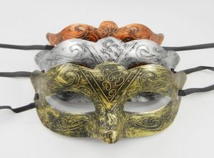 Yunan Adam Göz Maskesi Fantezi Elbise Roman Savaşçıları Kostüm Venedik Masquerade Party Mask Düğün Mardi Gras Dans Gold Gümüş CO7283683