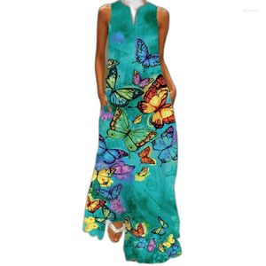 New Casual Dresses Butterfly Women's Fashion Long Dress Maxi Evening Party Beach Sleeveless Sexy Elegant Summer Sundress