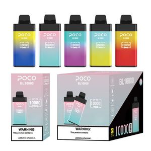 Magazzino USA Originale 10000 sbuffi Monouso Vape Poco BL10000 Sigaretta elettronica Vape Pen Ricaricabile Flusso d'aria Dispositivo regolabile a 10 colori