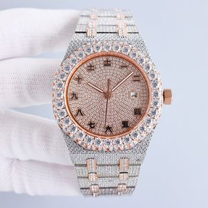 Shinny Mens Watch Diamond Automatic Mechanical Movement 42mm Classic Wristwatch Sapphire Wristwatches Montre de Luxe Waterproof Stainless Steel Strap