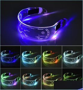 Decorazione per feste Occhiali luminosi a LED El Lampeggiante Neon Bar Light Up Rave Costume Decor Dj Occhiali da sole Consegna a goccia Hom Bdesports D5412923