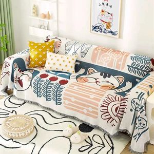 Blankets Blanket Nordic Cotton Sofa Throw Universal Knitted Sofa Cover with Tassels Ins Style Outdoor Picnic Blankets Tapestry for Bed 231118