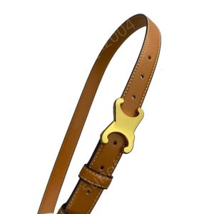 Celiene Belt Designer toppkvalitet Smooth Buckle Belt Retro Design Tunna midjebälten för män Kvinnsbredd 2,5 cm äkta Cowhide 4 Färg valfritt