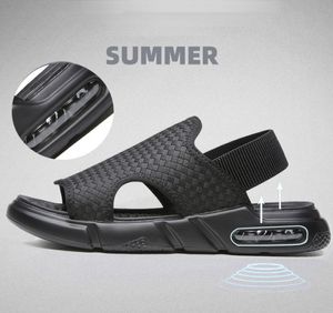 Sandali Uomo Summer Luxury Beach Air Cushioned PU Leather Leggero Outdoor Platform Shoes Roman Male Sandal 230419