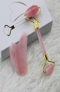 8 Styles Arts Rose Quartz Roller Yüz Masaj Kaldırma Aracı Doğal Yeşim Yüz Masaj Silindir Taş Cilt Masajı Güzellik Bakım Seti 2568006