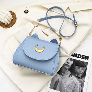 Evening Bags 2023 Autumn Sailor Moon Ladies Handbag Cat Shape Chain Women Shoulder Bag PU Leather Bag Women Tote Bag Crossbody Leather Wallet J230419