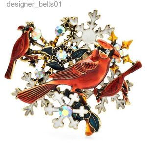 Pins Brooches Wuli baby Red Birds Brooches For Women Unisex Good Luck Beautiful Fly Animals New Year Brooch Pin GiftsL231120