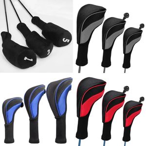 Outros produtos de golfe 3 Pcs Golf Club Head Covers Wood Driver Protect Headcover Number Tags Long Neck Driver Fairway Golf HeadCover Acessórios de golfe 231120