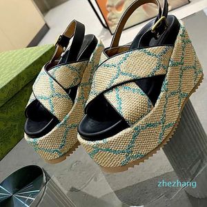 2023-Designer Canvas Piattaforma da donna Sandali con diapositive Fondo spesso Ladies Girls Slides Infradito Fashion Summer Slipper Beach Shoes 35-42
