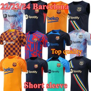 2023 Barcelona Tracksuits Soccer Shirts Jerseys Ansu Fati Training Suit Wear Football 23/24 New Barcelona Short Sleeve Tracksuit Auba Pedri Gavi Man Tank Top Quality