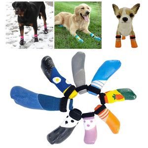 Pet Protective Shoes Dog Winter Socks Waterproof Cats Dogs Rubber Non slip Rain Snow Boots Knitting Warm 231118