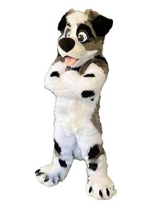Long Fur Furry husky dog mascot costume for Adults - 2023 Husky Dog Fox Wolf White Blue Party Fursuit Halloween Suit