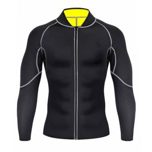 Men's Tracksuits Men Shapers Sauna Suit Neoprene Sweat Jacket Workout WeightLoss Long Sleeve Waist Trainer Body Shaper with Zipper Undershirt 230419