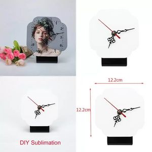 Sublimations-MDF-Holz-Fotorahmen, blanko, druckbares Muster mit Uhr, DIY-Holzschnitt, Weihnachtsgeschenke, FY5479 G0420