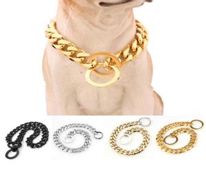 2432 Inch Stainless Steel Slip Pet Dog Chain Heavy Duty Training Choke Chain Collars for Large Dogs Adjustable Safety Control Gol7059687