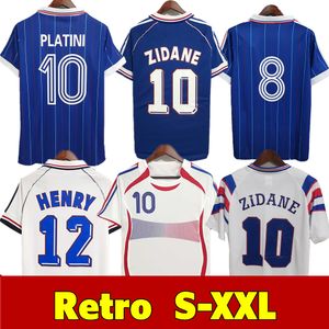 1998 2002 RETRO Maglie da calcio francesi VINTAGE ZIDANE HENRY MAILLOT maglie 1996 2004 Maglia da calcio Maglia Trezeguet finali da trasferta 2006 bianco 2000