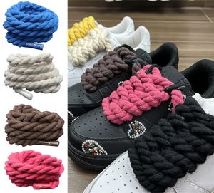 Shoe Parts Accessories Bold Cotton Linen Twist Weave Shoelaces Wood Color Rope Laces Men Women Trend Personality Sport Casual Shoes Dropsship 231120