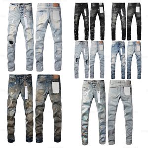 Ksubi herr lila rippade rakt vanliga jeans denim tårar tvättade gamla långa svarta staplade jeans