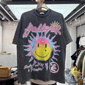 Mens TShirts Fun creative sun gradient printed round neck short sleeve tshirt 230420