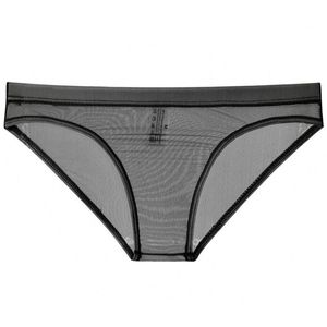 Underpantes super finas roupas íntimas de roupas de seda gelo respirável e respirável respirável veja através de lingerie calcinha seca rápida Cueca Hombre A50Underpants