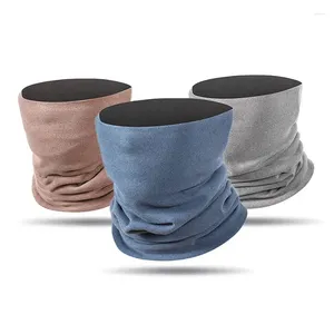 Bandanas Winter Fleece Thermal Neck Warmer Gaiter Bandana Tube Scarf Ear Cover Solid Elastic Soft Neckerchief Headband Outdoor Windproof