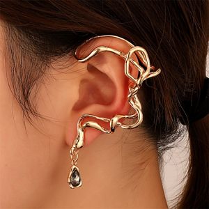 Vercret Gold Cuff Earrings Women Piercing Cartilage Ear Cuff CZ Ear Clip Wrap Around Earring Girls Ear profile,