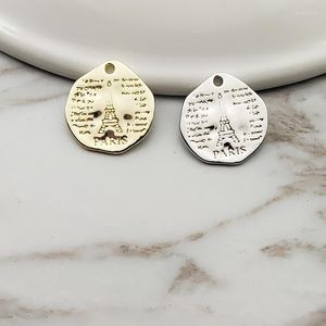 Takılar Mrhuang 10pcs/Lot 18mm Paris Tower Altın Renk Gümüş Renkli Metal Kolye Moda Mücevher Aksesuarları için DIY Craft