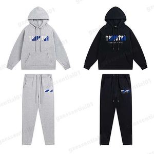 Marchio di moda Trap Star Tuta da uomo Classico blu e bianco Gradient Letter Logo Felpa con cappuccio ricamata Tute Streetwear Casual Donna Designer Tute Abbigliamento