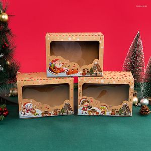 Confezione regalo 12 pezzi Marry Christmas Kraft Paper Box Window Candy Packaging Babbo Natale Kids Child Holiday Happy Year Bomboniere