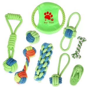 9st/set Interactive Dog Toy Pack Pet Chew Toy Pet Molar Toy Washable Cotton Rep Toys Puppy Toing Toys Pets Supplies I0420