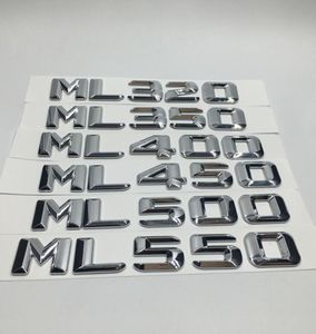 Bilklistermärken Chrome ML320 ML350 ML400 ML450 ML500 ML550 Bakre stam Emblem Badge Letters för Mercedes ML Class4892472