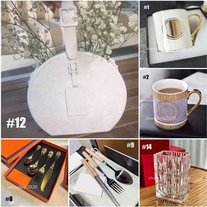 Premium Luxury Dinnerware Gifts Vase Flatware Sets Dinner Plates Water Glass Cups Knife and Fork Set with Gift Box
