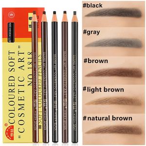 Ögonbrynsförstärkare 12st/Box 1818 Peel Off Pull Roll Paper Eyebrow Pencil kan blanda 5 färger Vattentäta långvariga ögonbrynsförstärkare 231120