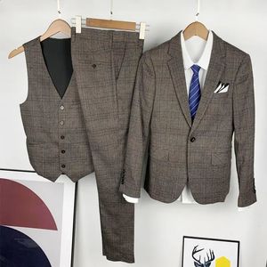 بدلات الرجال بليزرز بوتيك S-7XL Blazer Stest Broulds Suit Suit Fashion Business على الطراز الإيطالي الفستان الأنيق بدلة رسمية من 3 قطع 231118