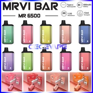 Authentic MRVI BAR 6500 Puffs Disposable Vape Pen E Cigarette With Rechargeable 650mAh Battery Prefilled 13ml Pod Elf Box VS Elfworld Ultra 5000