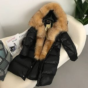 Frauen Pelz Faux 2023 Echt Waschbären Kragen Mit Kapuze Winter Jacke Frauen Dicke Warme Ente Unten Lange Streetwear Oberbekleidung Abnehmbare 231120