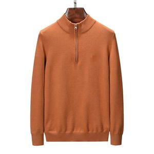 Camisola Grossa Masculina Designer Meio Zíper Ralphs Hoodie Manga Longa Bordado de Malha Cavalo Torção Gola Alta Masculino Feminino Laurens Bordado