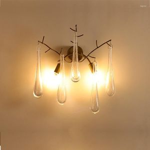 Wall Lamp Modern Crystal Fixture Lighting Aisle Bedroom Bedside Stairs Lamps Fashion Gold El Led Lights Dining Room Light