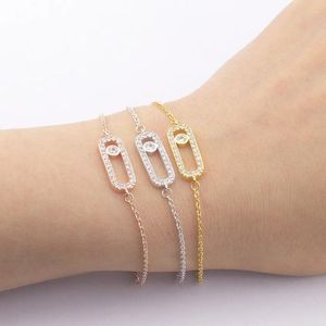 Link Armbänder Yixin Trendy Oval Zirkonia Kette Für Frauen Shinny Runde Perlen Armband Mode Party Schmuck