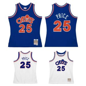 S SL 1988-89 Mark Price Cavalier Basketbol Forması Clevelands Mitch ve Ness Gerileme Formaları Mavi Beyaz Boyut S-XXXL