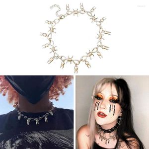 Catene Hip-Hop europee e americane Punk Spine Denti Collana girocollo Personalità retrò Gioielli con ciondolo in lega da uomo alla moda