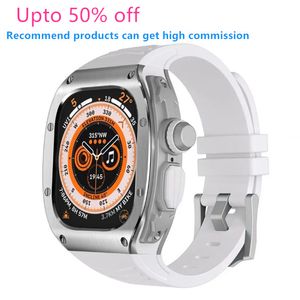 Para apple watch iwatch ultra 1 2 série 9 49mm tela silicagel moda relógio caso multifuncional relógios inteligentes capa protetora