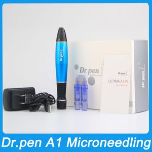 Dr. Pen elettrico Ultima A1 2 pezzi 12 pin Aghi Penna Derma professionale Nanoneedles Macchina per tatuaggi Mesoterapia wireless Strumento per la cura della pelle Cura SPA Sistema di microneedling