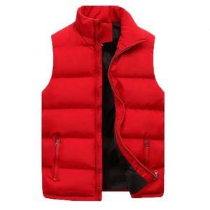 Mäns västar Vinter Mäns varma jacka Casual Stopping Cotton Vest Stand Collar Down Coats Overdimensionerade jackor Puffer Vest ärmlös 231120