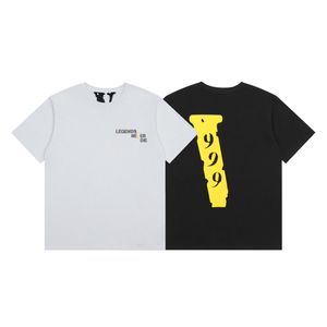 Мужская футболка летние новые дизайнерские рубашки хип -хоп повседневная большая буква v Рубашка мода короткая рубашка для мужской женской черно -белой футболки