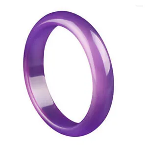 Bangle Bracciale in giadeite con agata viola lavanda naturale bella 59-62 mm