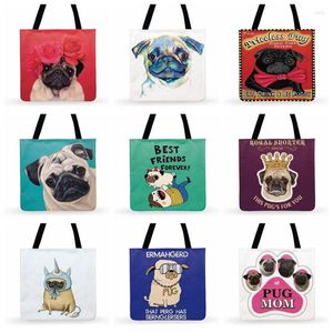 Вечерние сумки Love Life Pug Pug Print Print Mag для женщин повседневное открытое пляж