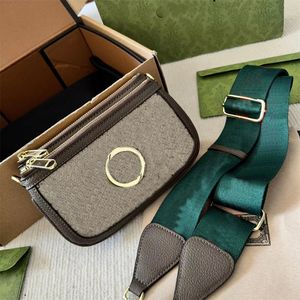 Luxurys Designer Bag 2pcs Conjunto de bolsas femininas bolsa de bolsa de bolsa de couro genuíno bolsa de bolsa de moda lady tout wallet vermelha e verde listras listradas largas ombros