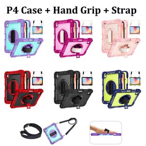 Hybrid Shockproof Robot Heavy Duty Cases Rugged Handle Grip Stand Strap For iPad Mini 5 6 10th 10.9 Pro Air 4 10.2 Samsung Tab A8 A9 Plus S9 S6 Lite T290 T220 T500 T510 P610